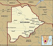 Image result for Botswana Political Map