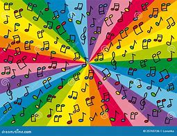 Image result for Colorful Music Notes with Black Background