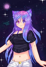 Image result for Anime Girl Kawaii Drawing Galaxy