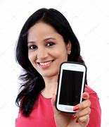 Image result for Woman Holding Phone Orange Shirt