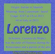 Image result for Lorenzo Name Meaning