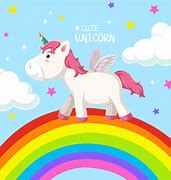 Image result for Unicorn On Rainbow HD Vector