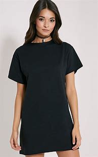 Image result for Black T-Shirt Dress