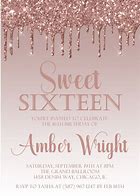 Image result for Rose Gold Sweet 16 Invitations