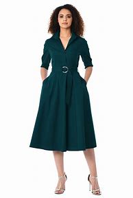 Image result for Belted Button Down Long Sleeve Shirt Dress