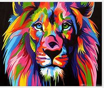 Image result for Colorful Lion Digital Art
