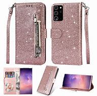 Image result for Leather Glitter Wallet Case Note 10 Plus