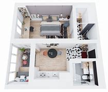 Image result for 20 Square Meters One Bedroom Apartment