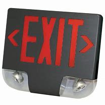 Image result for Black Exit Sign with Emergency Lighting