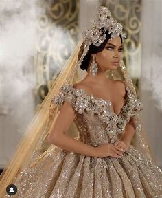 #bride #weddinggown #luxurybride #luxurybridal #embellishedweddinggown | Extravagant wedding dresses, Beautiful wedding dresses, Ball gowns wedding