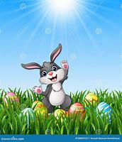 Image result for Cartoon Bunny Easter Eggs Grass
