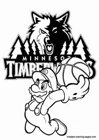 Image result for Coloring Pages of NBA Timberwolves