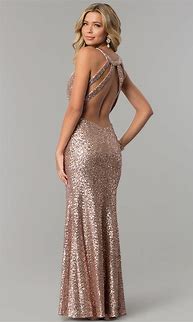 Image result for Gold Sequin Prom Dress