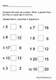 Image result for Greater than and Less than Worksheets