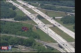 Image result for Large Confederate Flag On a Bridge