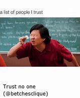 Image result for Trust No One Meme