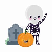 Image result for Halloween Trick or Treat Cartoon Skeleton