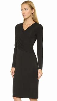Image result for Black Long Sleeve Wrap Dress