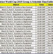 Image result for Cricket World Cup 2015 Time Table Image