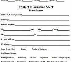 Image result for Organization Contact Info Paper