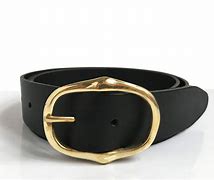 Image result for Black Leather Belt with Gold Buckle