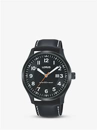 Image result for Lorus Black Leather Watch