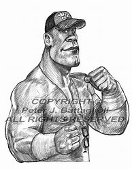 Image result for Black and White Cartoon of John Cena