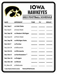 Image result for Iowa Hawkeyes Football Schedule Printable