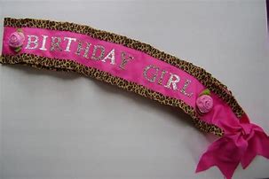 Image result for Birthday Girl Sash Red Gold and Green
