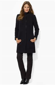 Image result for Collarless Wool Coat
