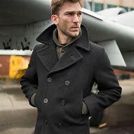Image result for Navy Pea Coat No Collar