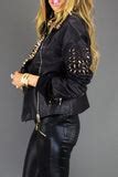 Image result for Leather Jacket Spikes