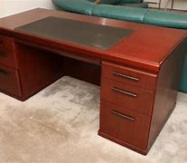 Image result for Cherry Wood Executive Desk with White Accessories