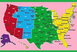 Image result for Map Showing Us Time Zones