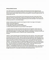 Image result for Reflective Journal Writing Examples