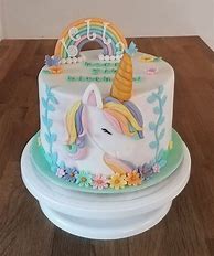 Image result for 1st Birthday Unicorn Cake with Rainbow