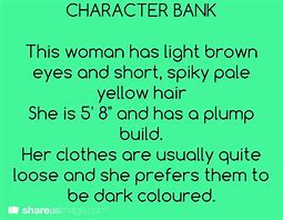 Image result for Character Bank Prompts