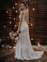 Image result for Bohemian Lace Wedding Dress