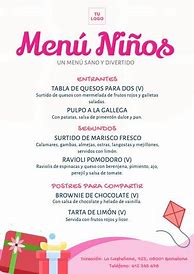 Image result for Menú Para Jugar Al Restaurante En Español Con Alitas