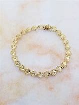 Image result for 14K Gold Diamond Cut Heart Bracelet