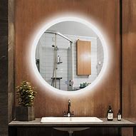 Image result for LED-backlit Round Mirror