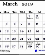 Image result for March 2018 Calendar Canda