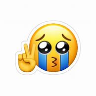 Image result for Crying Peace Sign Emoji