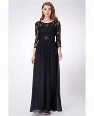 Image result for Black Chiffon Dress with Sleeves