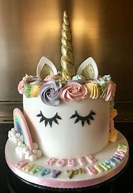Image result for Rainbow Unicorn Cake Decorations