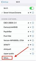 Image result for iPhone WiFi Settings