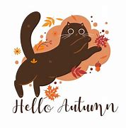 Image result for Fall Cat Clip Art