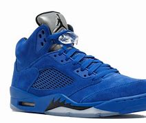 Image result for Air Jordan 5 Retro Blue and White