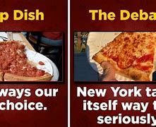 Image result for NY Pizza vs Chicago Pizza