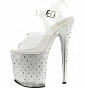 Image result for 8 Inch Platfrom Pleasre Adore Clear Strap Heels
